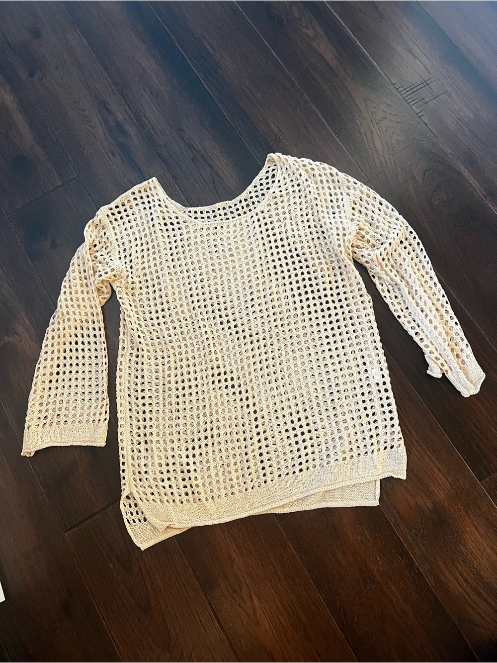 Apricot Open-Knit Women's Sweater